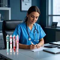 10/20/30 Pcs Nurse Ballpoint Pens Lovely Cartoon Cute Retractable Nursing Funny Ink for Medical Assistants Workers 4