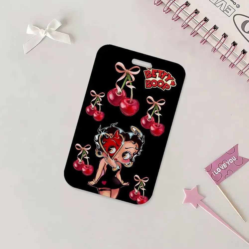 Niedlicher B-Bettys B-Boop Ausweiskartenhalter mit Lanyard für Kinder, Kreditkartenetui mit Halsband, Türkartenhalter, Ausweishülle, Geschenk – Detail 10