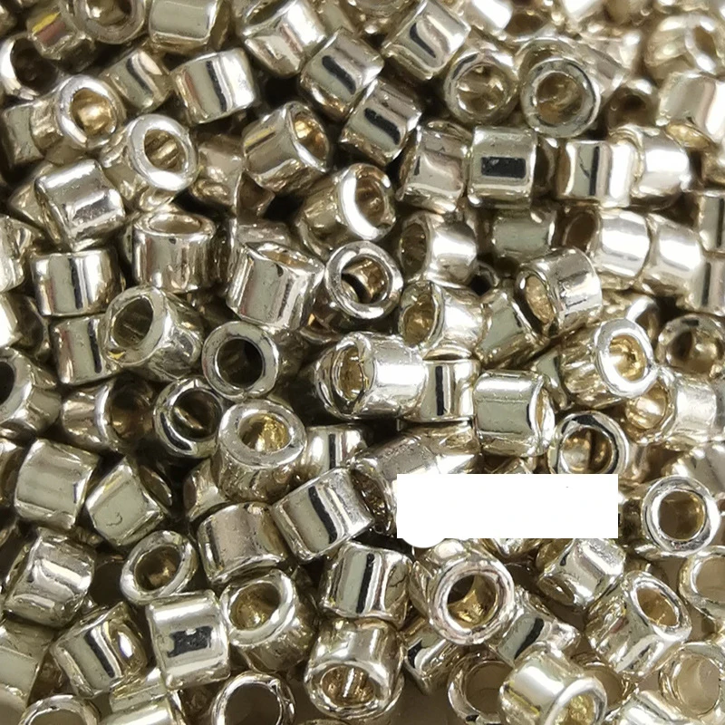 Metallic Series 2mm Rice Beads DIY Beaded Hairpin French Embroidery Loose Beads 20g rice beads metallic beads metal beads