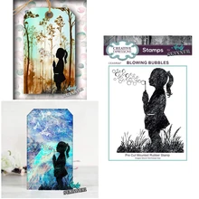 

Girl Blowing Bubbles Clear Stamps No Cutting Dies For Diy Paper Cards Handmade Photo Album Scrapbooking Craft Stamps