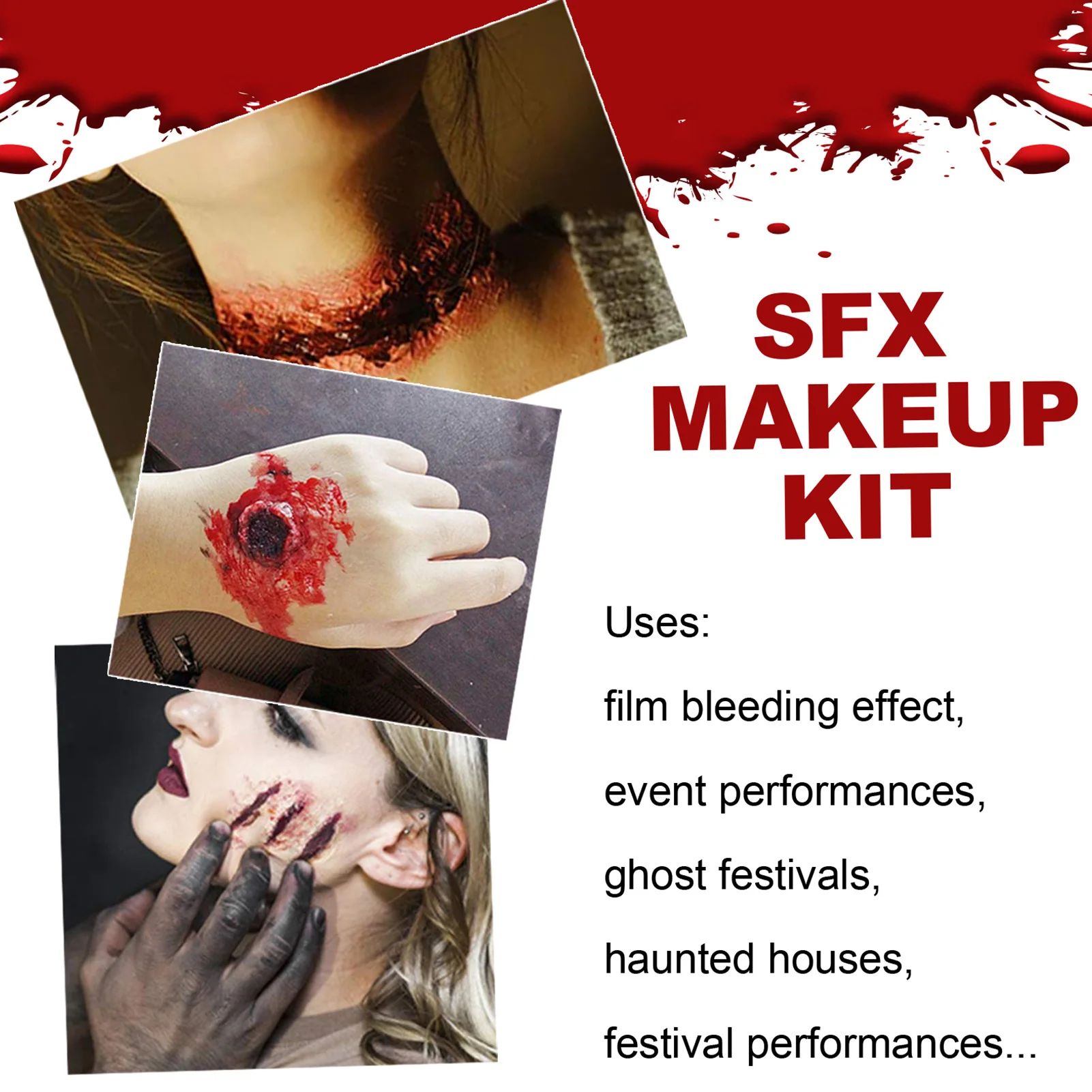 Halloween Fake Scar Makeup Kit - Horror Cosplay Skin Wax  Plasma Tool