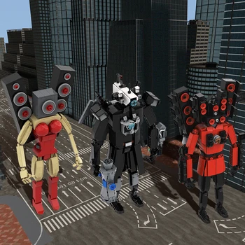 Skibidi 변기 맨 빌딩 블록, Moc 비디오 자이언트 카메라맨 타이탄 TV 모델, 장난감 벽돌 세트, 성인 어린이를 위한 DIY 선물, 핫 세일