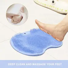 Foot & Back Scrubber Body Shower Brush Reusable Silicone Brush Foot Wash Mat Multifunction Sucker Wall Mat Foot Bathing Tool