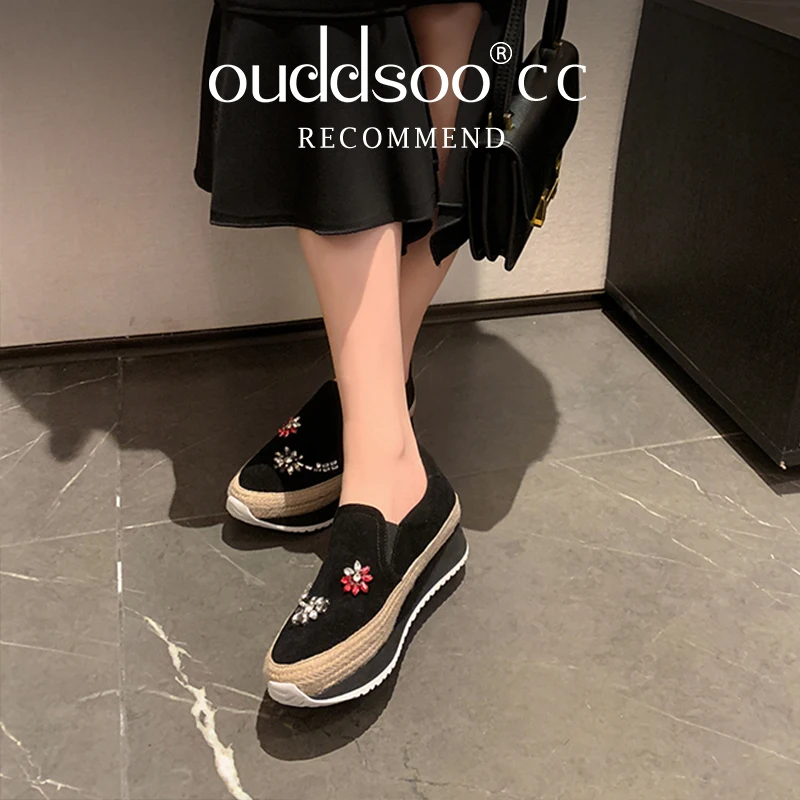 

Ods Women's Mary Jane Shoes 2023 New Platform Retro Leaky Toe Ladies Sandals British Style Loafers Easy Walk Casual Style Party