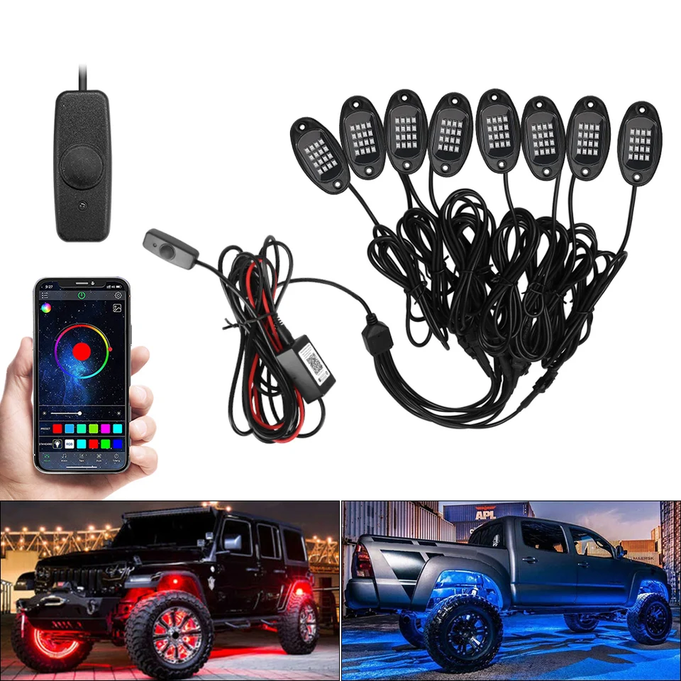 BESPORTBLE 4 Pièces LED Rock Lights Pour SUV Éclairage