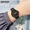 SANDA 6060  Simple Black White Waterproof Watch Clock Reloj Top Brand Calenda Quartz Watch Minimalism Style Ladies Wristwatch 4