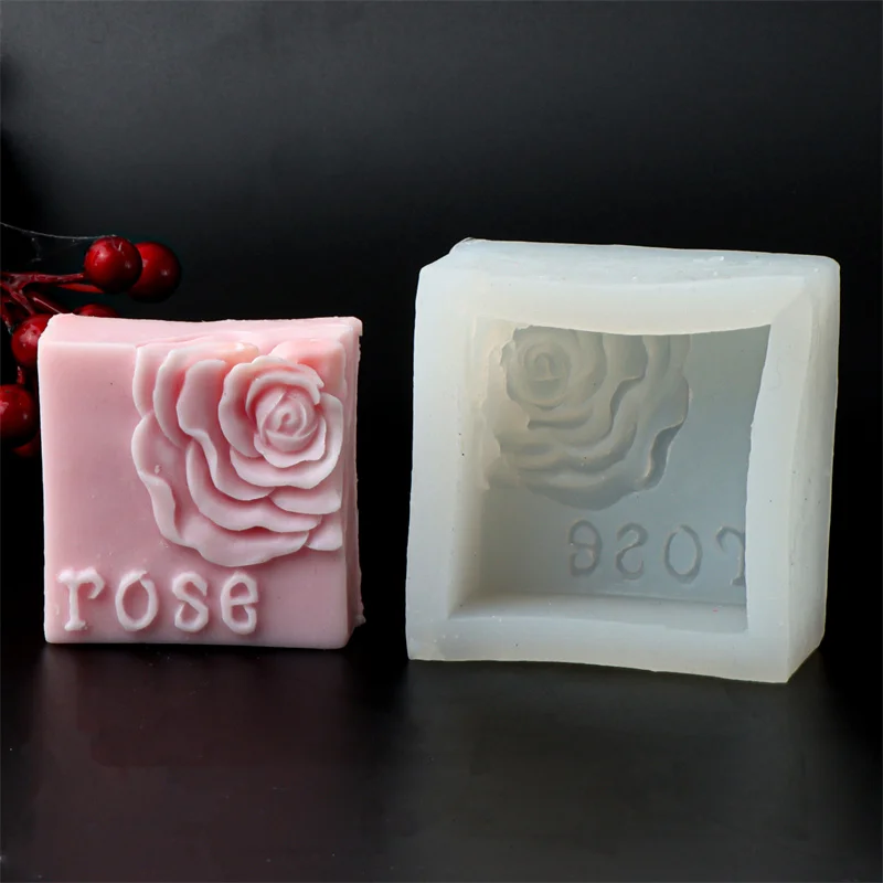 3D Rose Heart Shape Silicone Soap Mold DIY Love Rose Candle Plaster Making Tool Chocolate Ice Mould Decor Valentine's Day Gifts