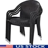 Palm Harbor 4-Piece Stackable Outdoor Chair Set Wicker Patio Chairs Dining Porch Brown 1
