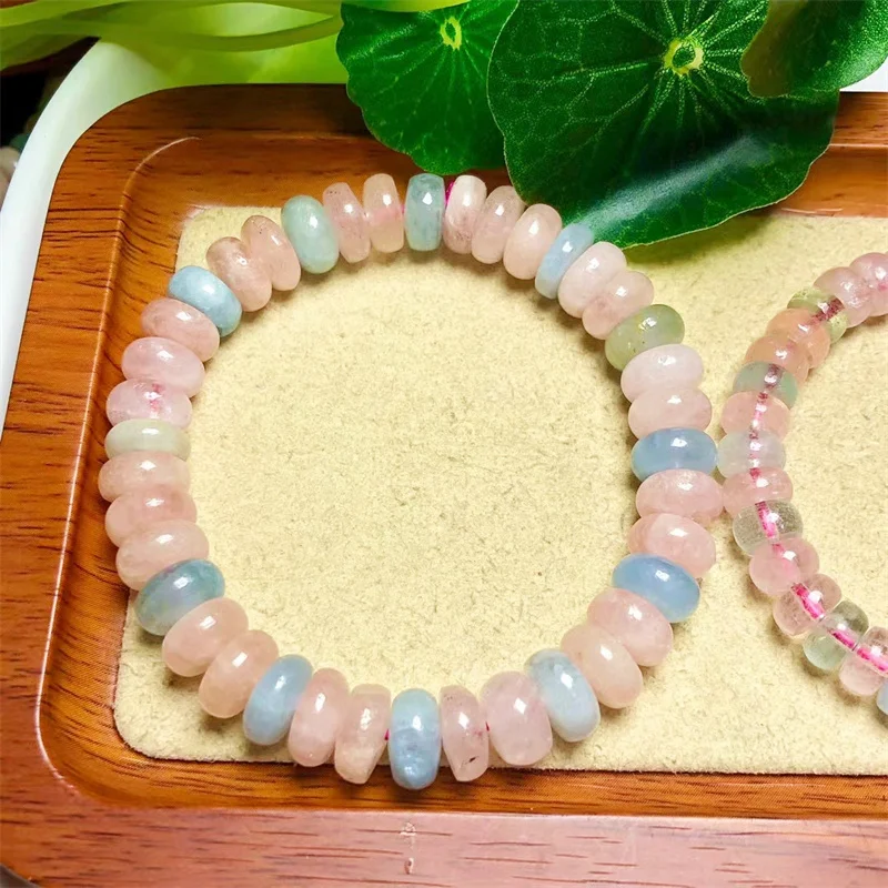 

Naturel Morganite Bracelet for Women Fashion Multicolor Stone Jewelry Pulsera Energy Reiki Crystal Gift 7/9mm