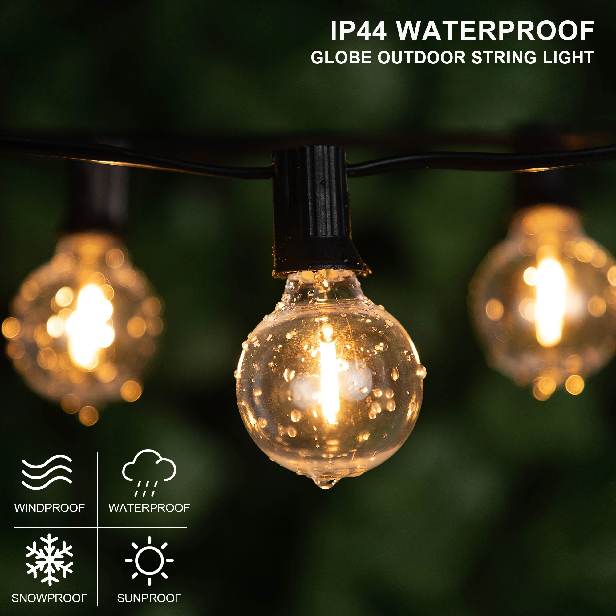 G40 سلسلة أضواء إكليل خارجية ، مقاومة للكسر ، مقاو...