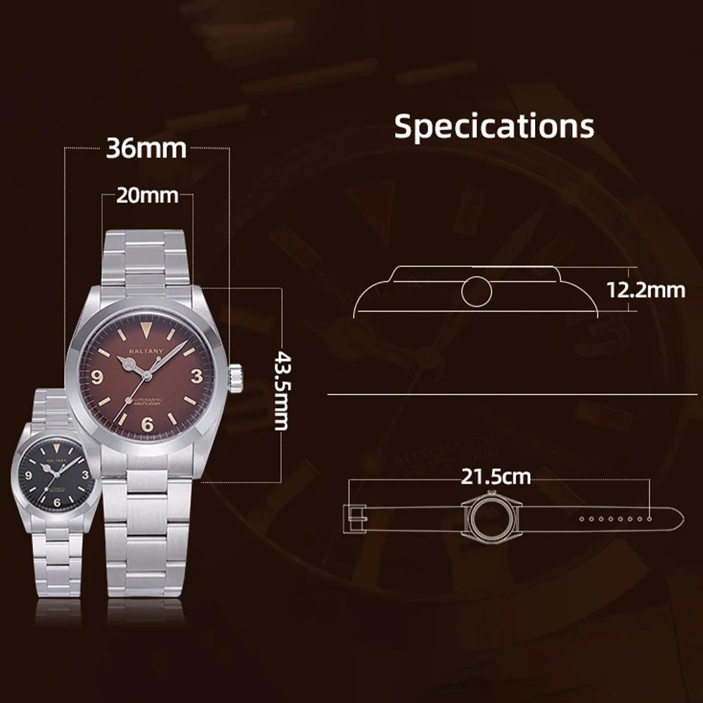 BALTANY ビンテージオマージュ機械式時計 Baltany Quartz 1921 Affordable Reminiscent Watches S4072