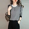 Autumn Winter New Vintage Houndstooth Print Simple Sweater Lady Elegant Fashion Korean Style Pullover All-match Casual Top Women 3