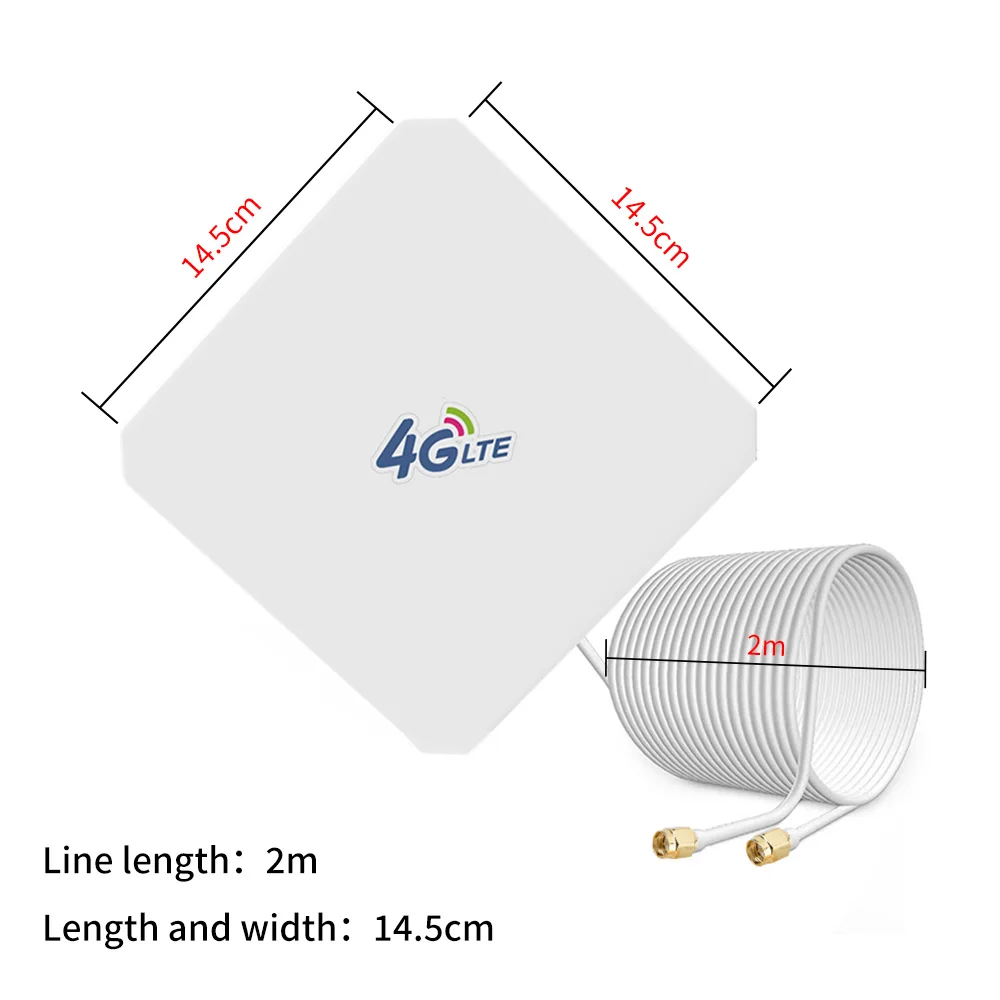 4G LTE External Wifi Antenna 5dBi Directional Wide Band MIMO SMA TS9 CRC9 2 Meter RG174 Outdoor Antenna for Router