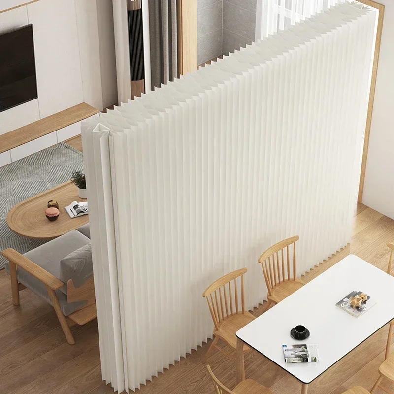 New 2m Height Home Decor White Organ Paper Wall Screen Room Dividers Office Partition Removable Folding Baffle