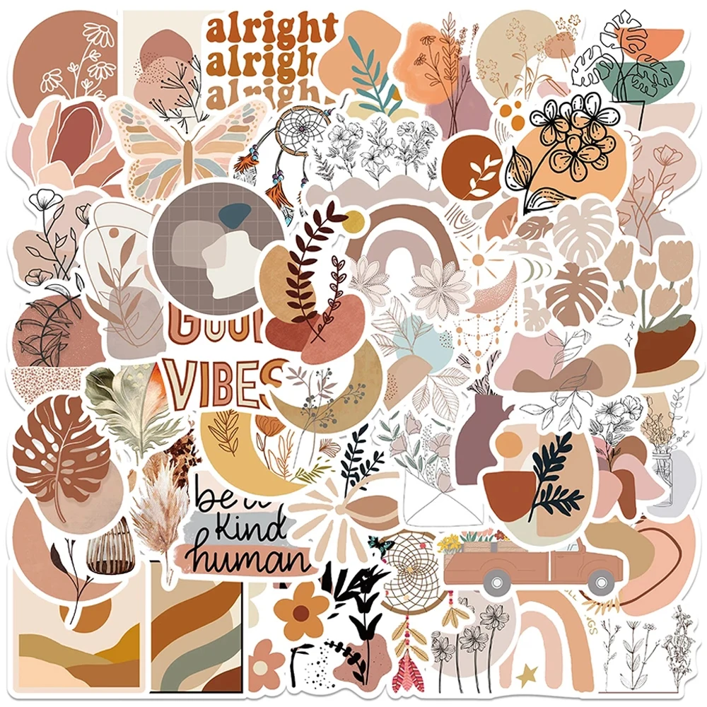 

10/30/50PCS Retro Bohemian Art Stickers Aesthetic Decal DIY Laptop Car Guitar Luggage Suitcase Cool Boho Sticker Kid Classic Toy