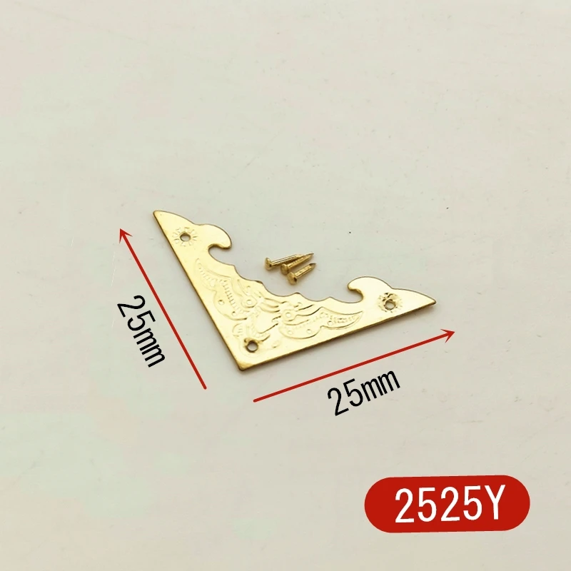10pcs/20pcs 25x25mm Jewelry Box Corner Decoration Bracket Protector Wooden Craft Decorative Triangle Metal Plate protection