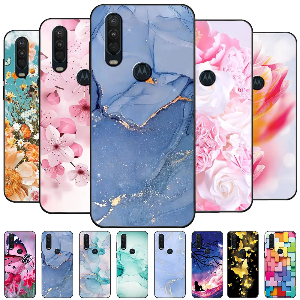 Custodia Per Moto One Action Coque Moto P40 Power Tpu Soft Silicone Phone Funda Per Motorola Moto P40 Power Back Cover Paraurti Marmo