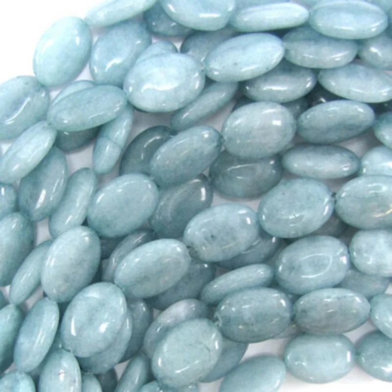

Натуральный Синий аквамарин, плоский овальный драгоценный камень 13 х18 мм, бусины россыпью, нитка 15 дюймов AAA