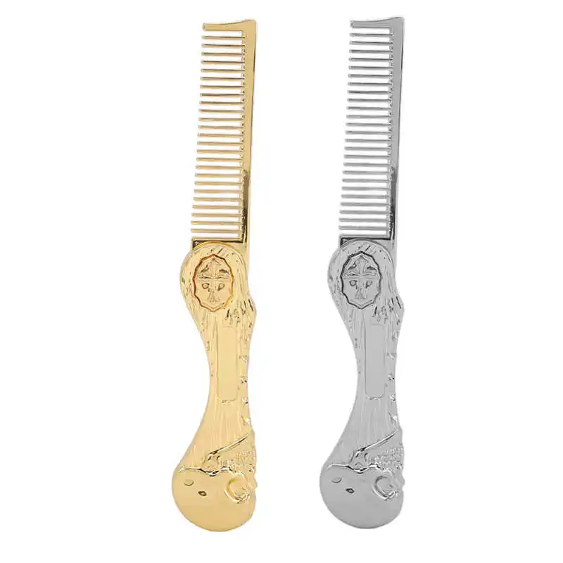 

1pcs Foldable Hairstyling Brush Zinc Alloy Prevent Static Pocket Oil Hair Comb Hairdressing Comb Folding Brush