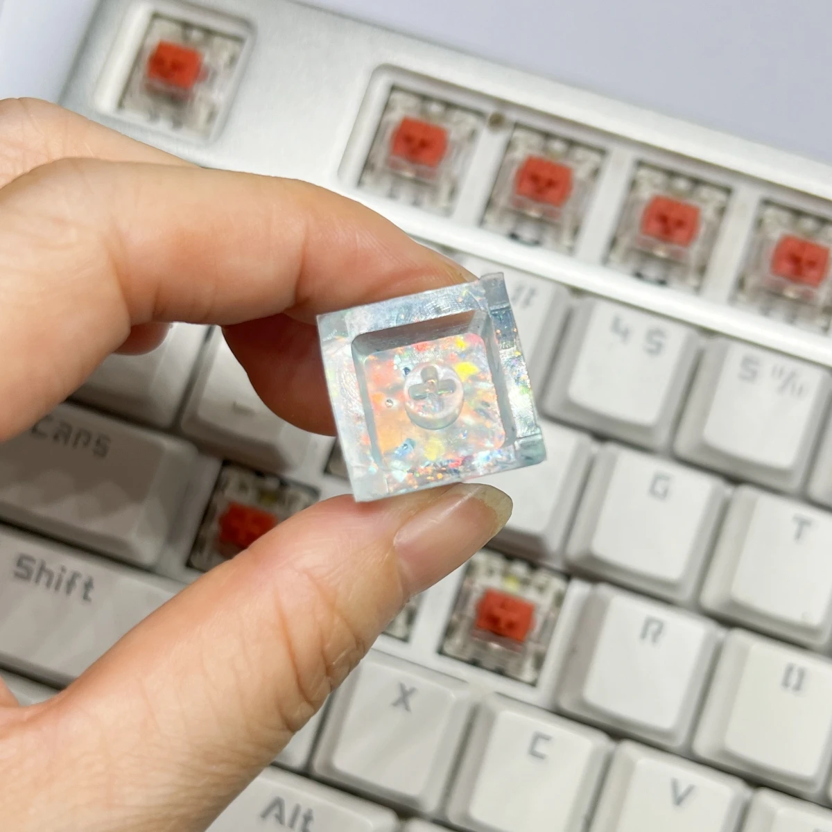 Translucent Butterfly Keycaps 1Pcs Translucent Butterfly Keycaps Cross Axis Mechanical Keyboard Keycaps With Accessories R251