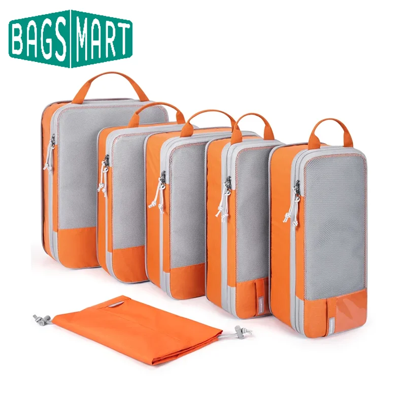 BAGSMART Packing Cubes Compression Storage Bag Travel Lightweight Suitcase Organizer Accessories Luggage Organizer Travel Bag