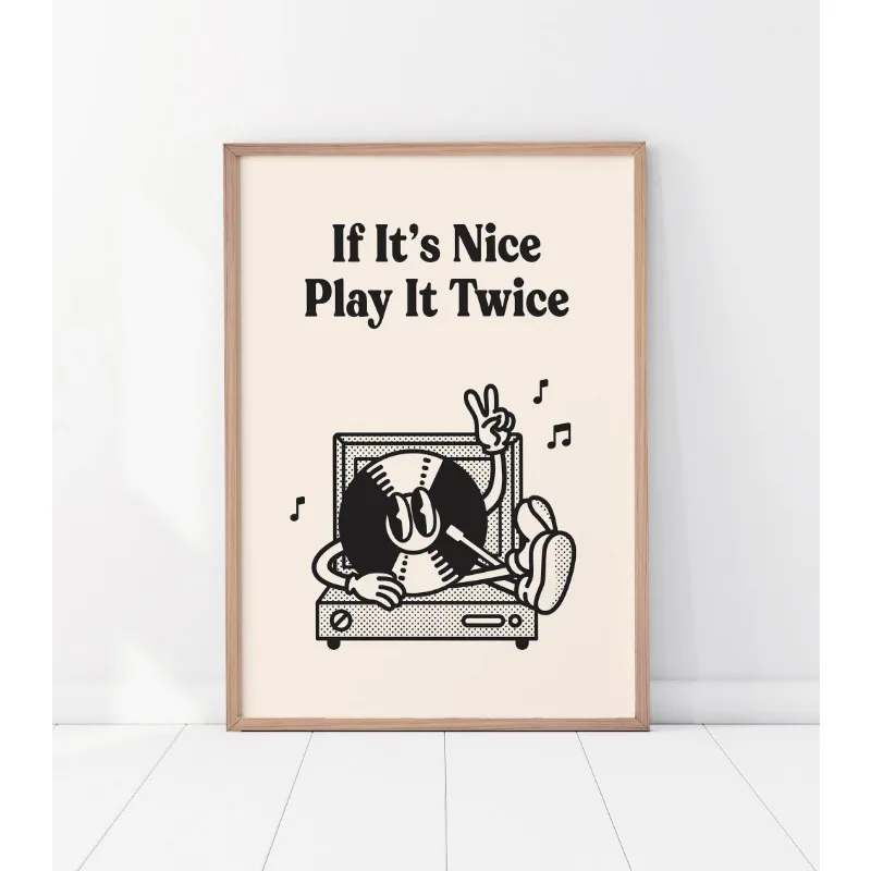 Vintage Vinyl Record Canvas Art - Minimalist Turntable Wall Decor