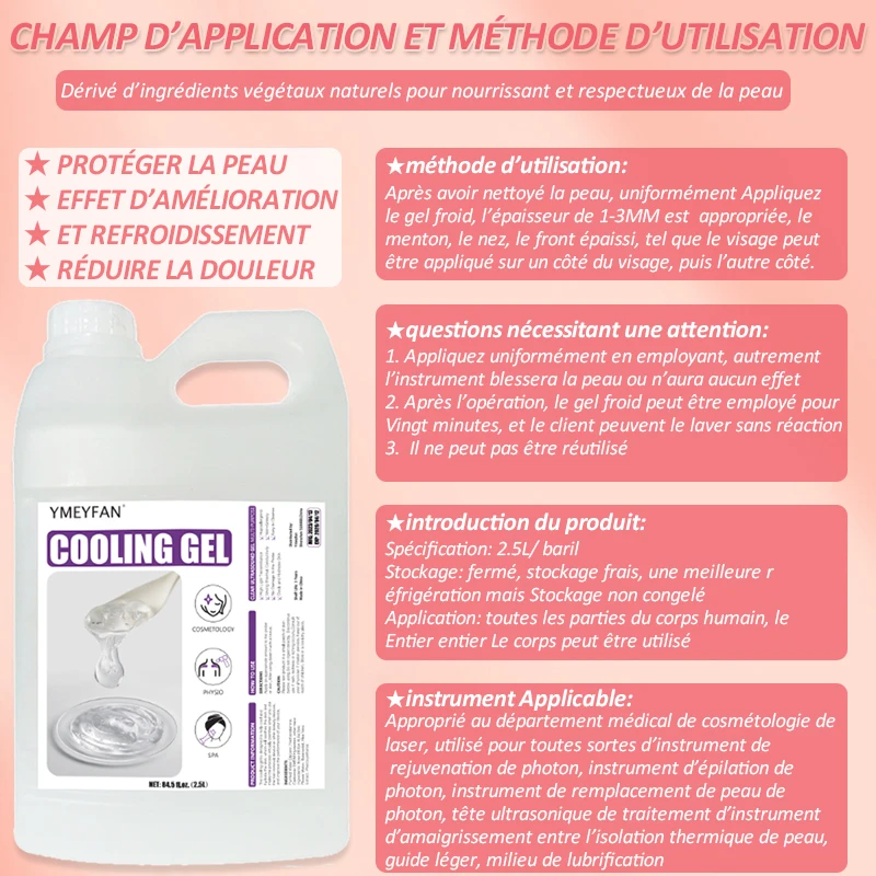 ConEventRadiofrecustudy-Gel de contact transparent à cavitacion, beauté par ultrasons, soins du visage et du corps, 2,5 L