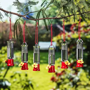 1Pc Portable Bird Water Feeders With Hanging Wires Transparent Plastic Leak-proof Hummingbird Feeding Bottle Bird Supplies - Image 4