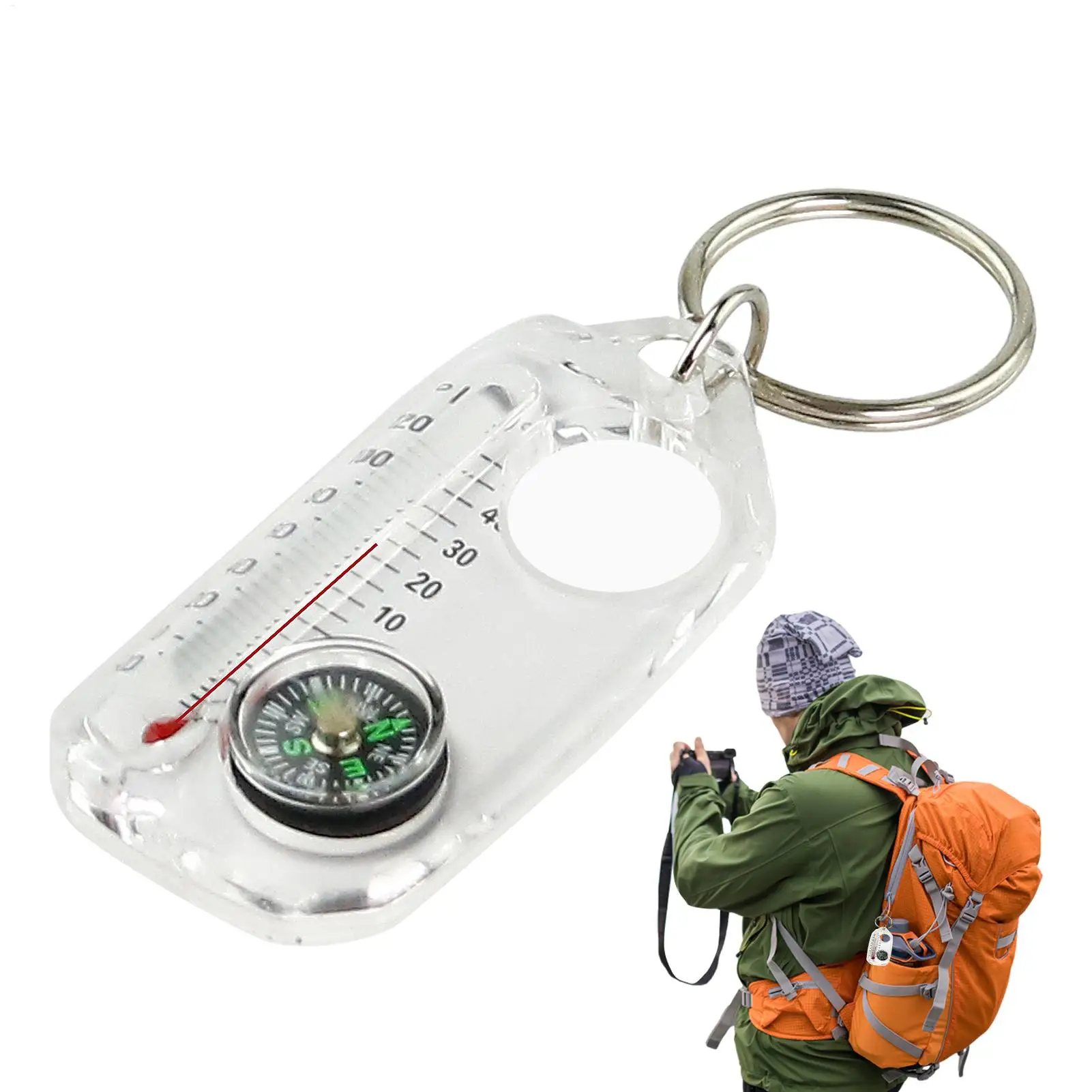 Mini Camping Compass Keychain 3