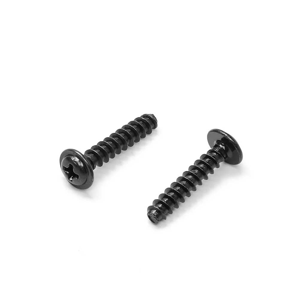 JUIDINTO 100pcs 필립스 둥근 머리 (와셔 포함) 셀프 태핑 나사 M1.4 M1.7 M2 M2.3 M2.6 M3 M4 탄소강 크로스 PWB 나사