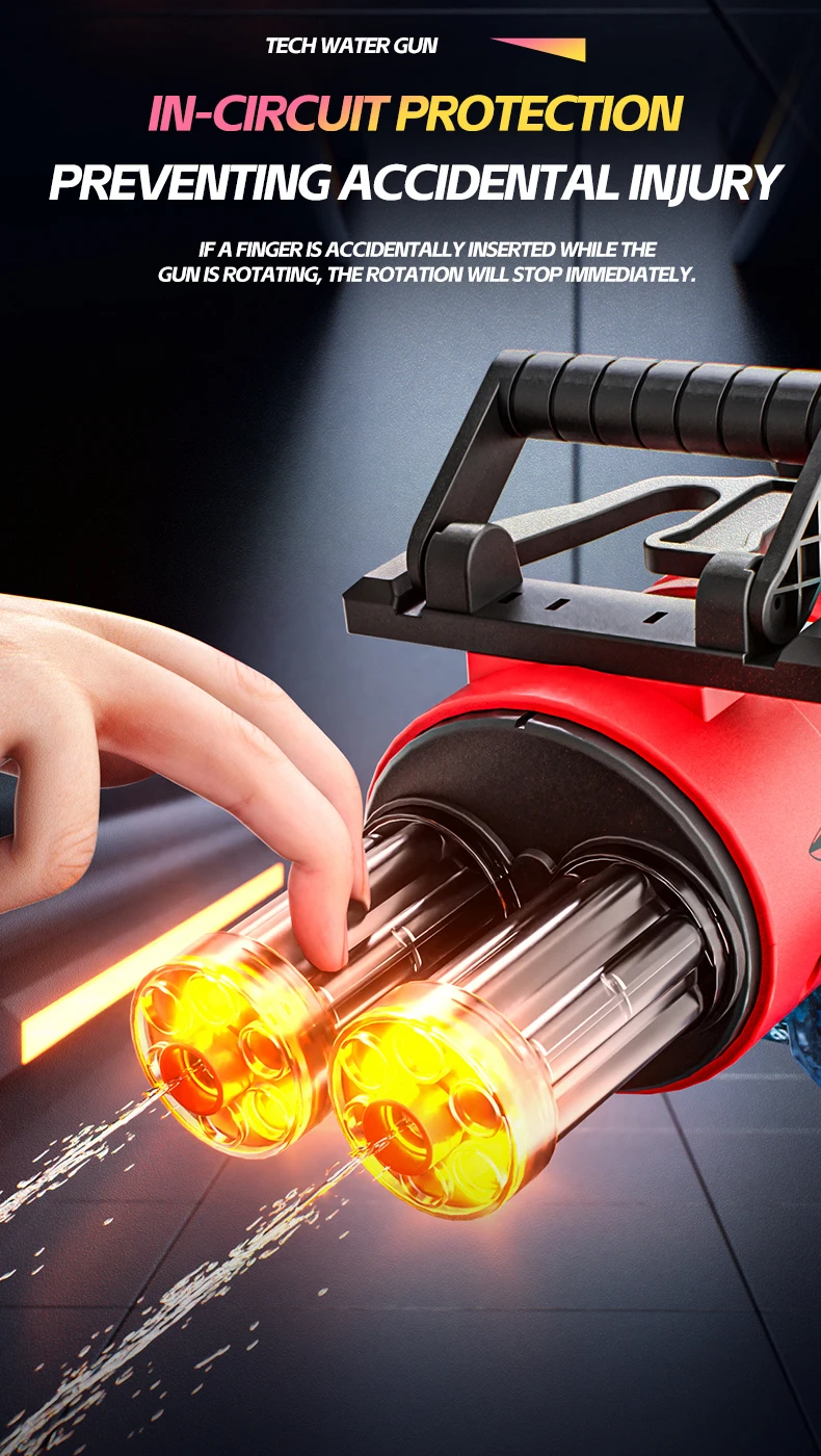 Electric Rotating Water Gun With Light Spray For Beach And Pool_voghion.com