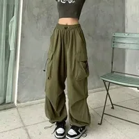 2025 Cargo Pants Women Retro Workwear Casual Baggy Straight Trousers Fashion Wide Leg Pockets Joggers Trousers Y2k Streetwear - Image 6