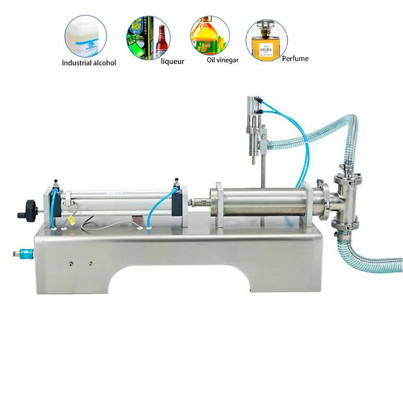 

10-5000ml Commercial Horizontal Semi-automatic pneumatic liquid wine filling machine,Piston beverage filler juice packager