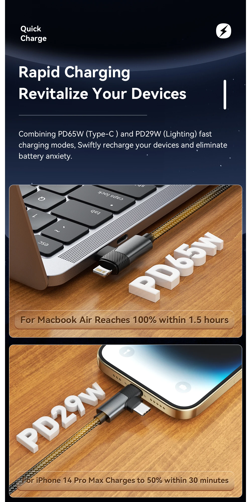 Essager PD 65W Max 2 في 1 من النوع C إلى النوع C والبرق لهاتف Samsung Xiaomi IPhone 14 13 12 11 Pro Max Xs Plus كابل بيانات