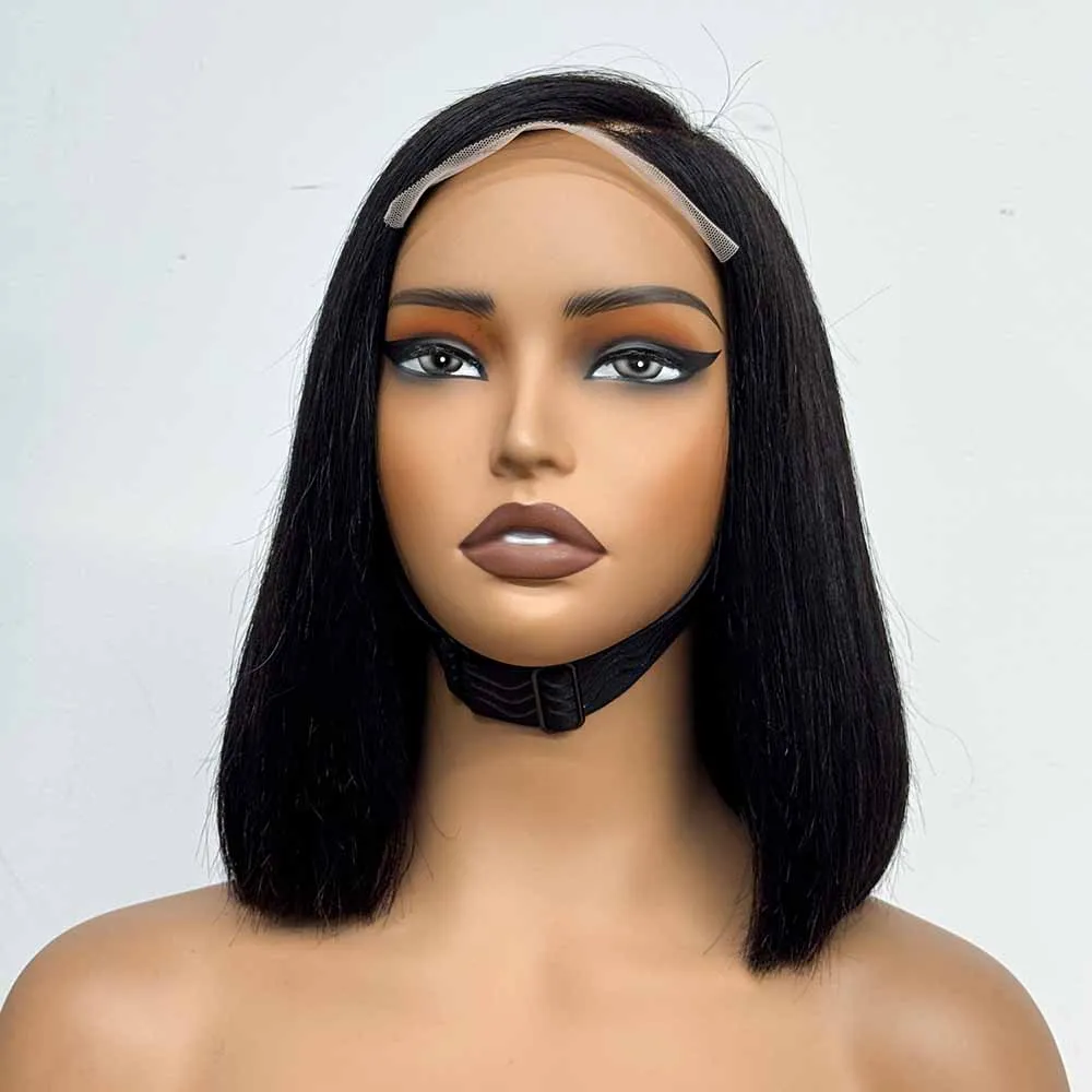 280% Density 5x5 C Part Lace Glueless Human Hair Short Bob Wigs 100% Human Hair Bone Straight Closure Bob Wigs For Black Women