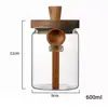 Glass Sealed Jar Five Grains Coffee and Tea Storage Can with Wooden Spoon Seasoning Bottle Kitchen Moisture-proof Storage Tank 6