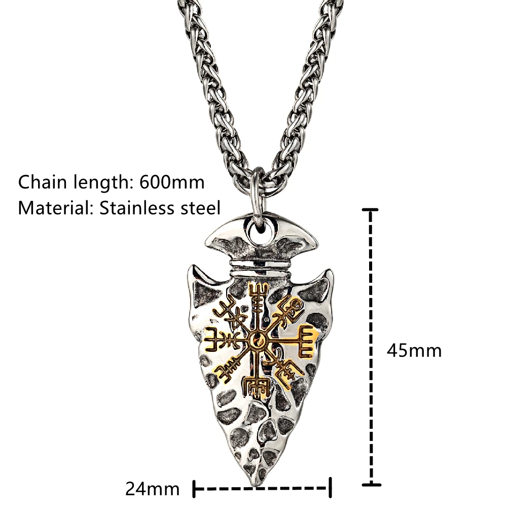 Vegvisir Necklace Viking Compass Norse Runes Pendant, Vikings Protection Amulet, Steel Viking Jewelry Norse Mythology - UK