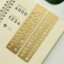

1pc Metal Hollow Straight Ruler Number Letter Pattern Rulers Painting Measuring Template School Stationery Supplies DIY Craft