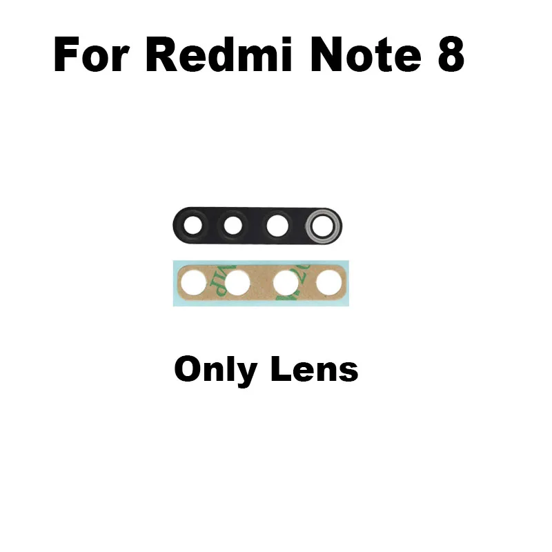 Original Back Camera Glass Lens For Xiaomi Redmi Note 8 8T Pro Rear Camera Glass Frame Cover With Adhesive Sticker Glue