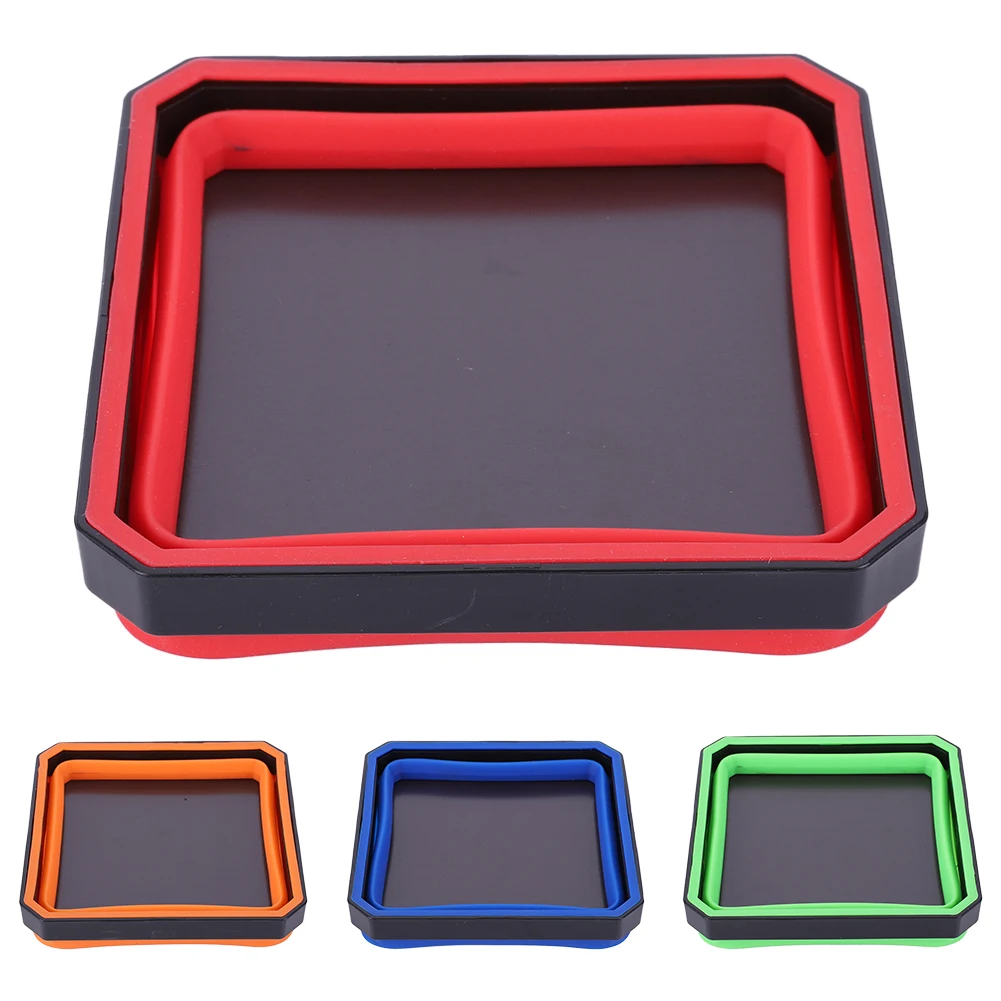 1-4PCS Magnetic Screw Tray Silicone Screw Bowl Tools Parts Storage Box Plumber Carpenters Tool Organizer Magnetic Tray Box