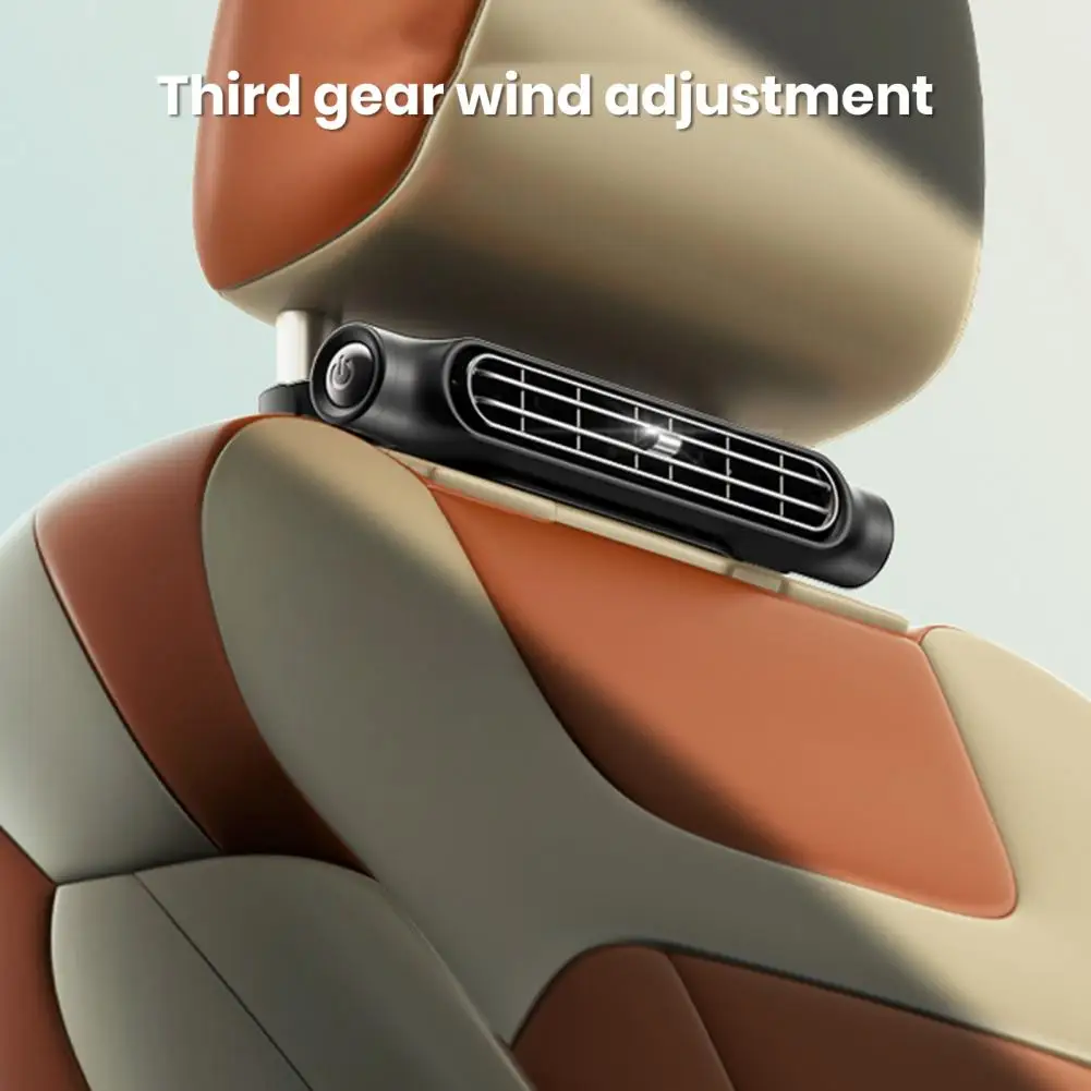 Car Cooling Fan Vehicle Rear Headrest Fan Speed Adjustable USB Plug-in Bladeless Electric Air Circulation 자동차 좌석 선풍기