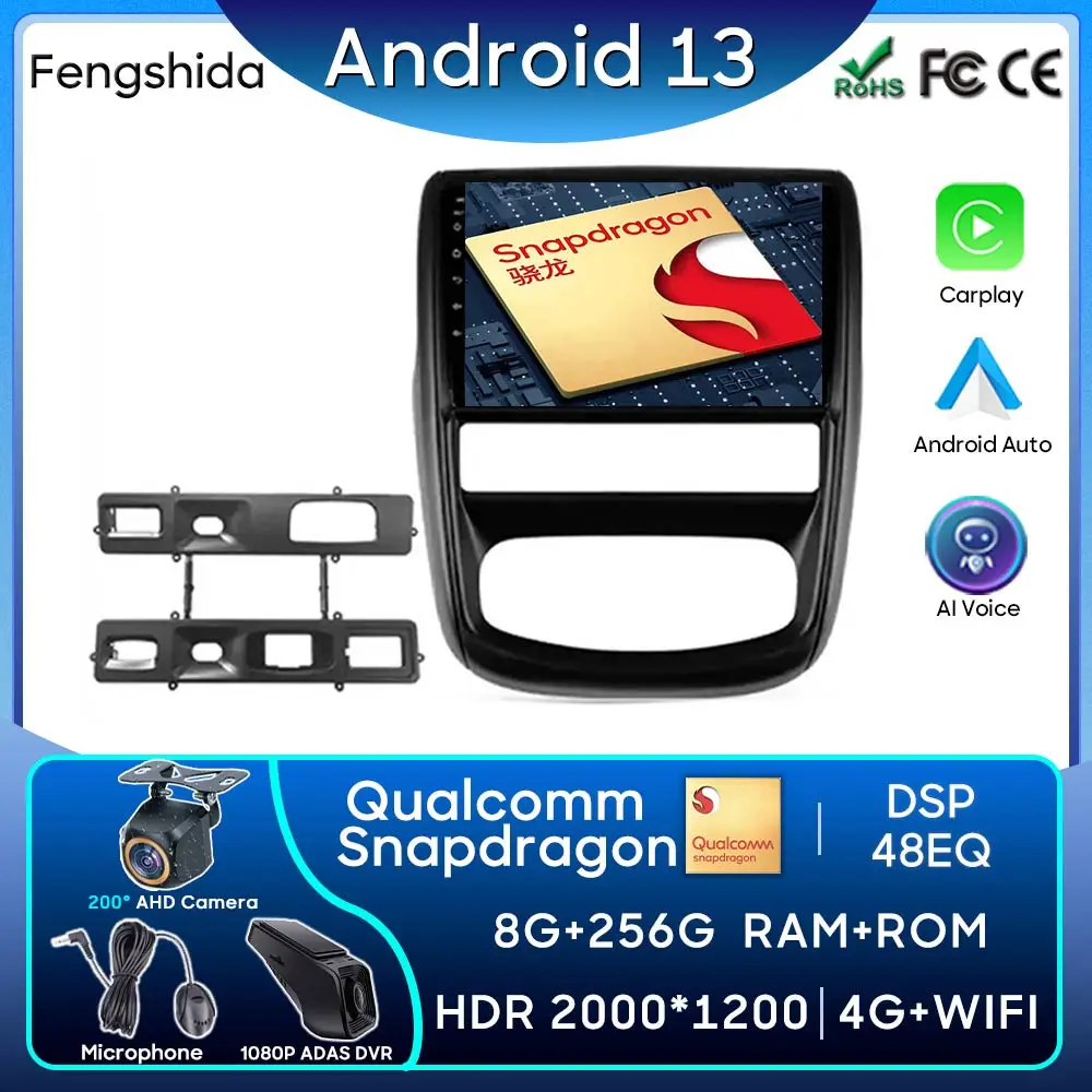 Qualcomm Autoradio Carplay Per Renault Duster 1 2010-2015 Navigazione Gps Stereo Android Auto Bt Wifi Video No 2Din Dvd Wifi 5G