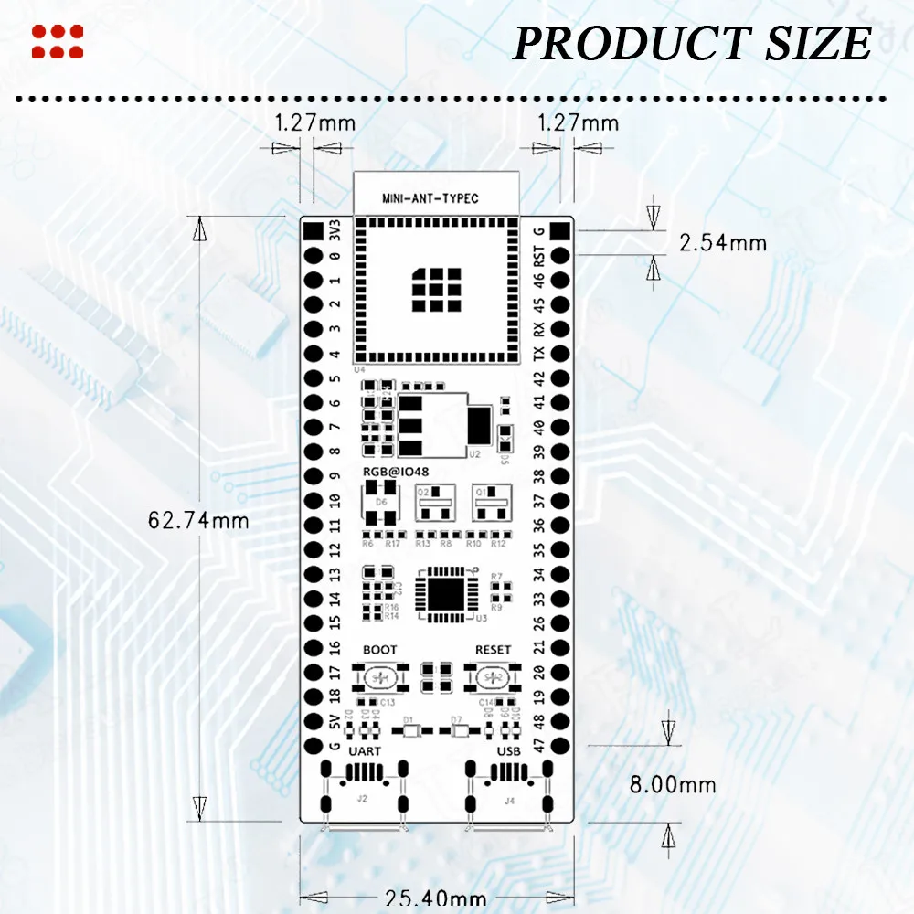 ESP32-S3-DevKitC-1 płyta rozwojowa BT 2.4G moduł Wifi dla Arduino 8MB PSRAM 16MB FLASH N16R8 44Pin CP2102 typ-C ESP32 S3