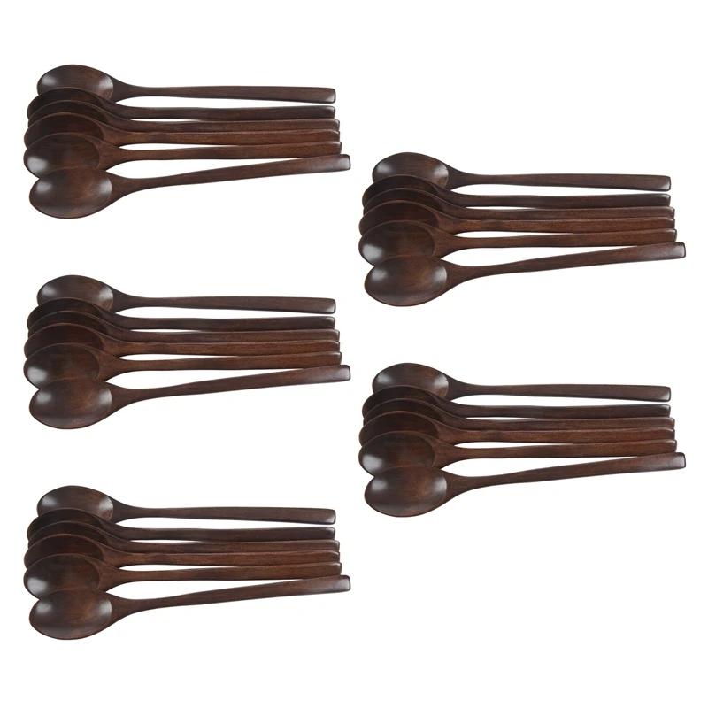 

Wooden Spoons, 30 Pieces Wood Soup Spoons For Eating Mixing Stirring Cooking, With Japanese Style Kitchen Utensil