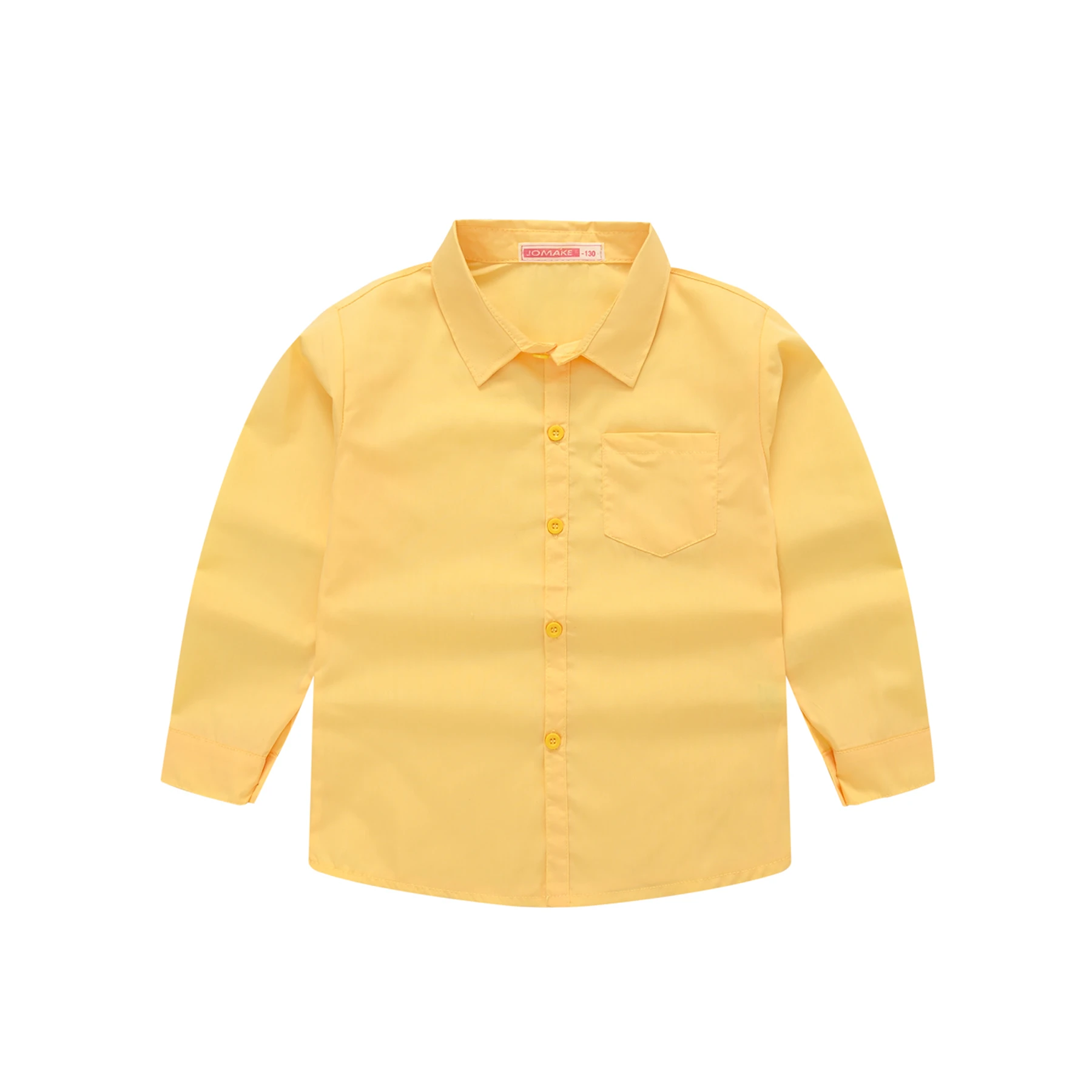 Children's shirt spring and autumn boys and girls suit collar shirt Children's pure color long sleeve kids shirts boys shirts