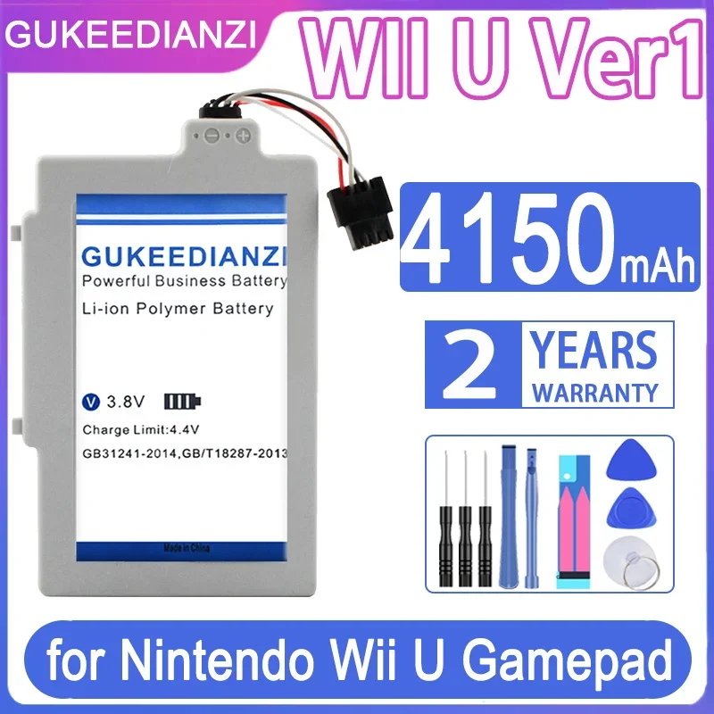 

4150mAh GUKEEDIANZI Replacement Battery for Nintendo Wii U Gamepad Batteria + Free Tools