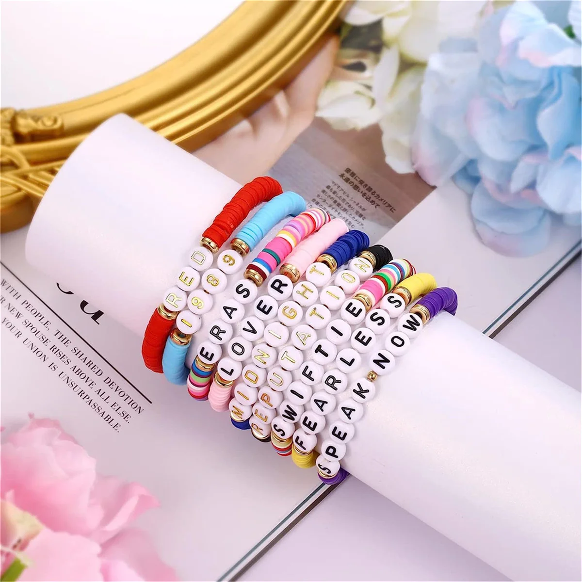 

9 Pcs Eras Tour Bracelets Set Lover Reputation Fearless Red 1989 Midnight Bracelet for Women Friendship TS Bracelets