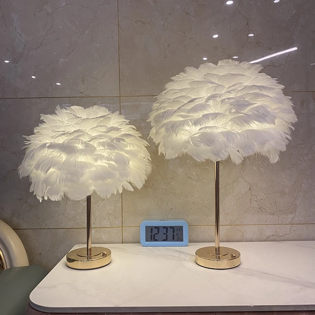 Lampe De Chevet En Plumes, Rechargeable, Design Moderne, Idéal Pour Une  Chambre À Coucher Ou Comme Décoration De Mariage Ou D'anniversaire - Lampes  De Table - AliExpress