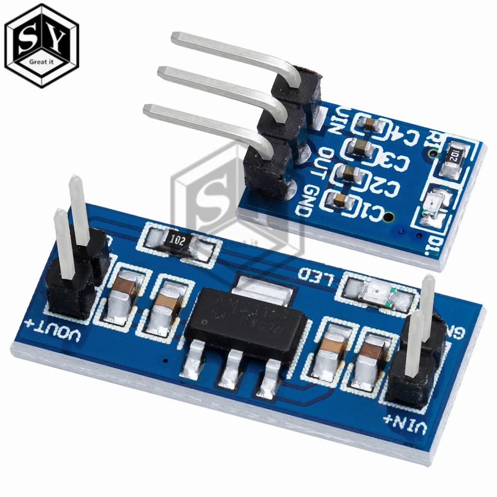 5PCS High Quality 5V to 3.3V For DC-DC Step-Down Power Supply Buck ...