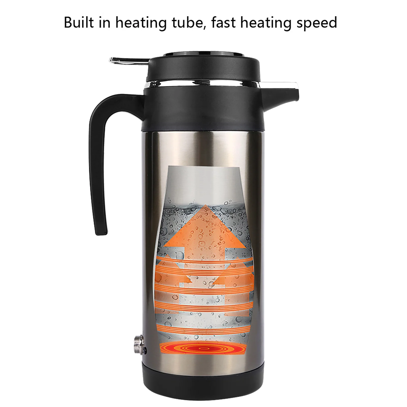 1200ML 12V/24V 스테인리스 스틸 차량용 전기 주전자 여행용 보온병 가열 물병 차량용 전기 주전자